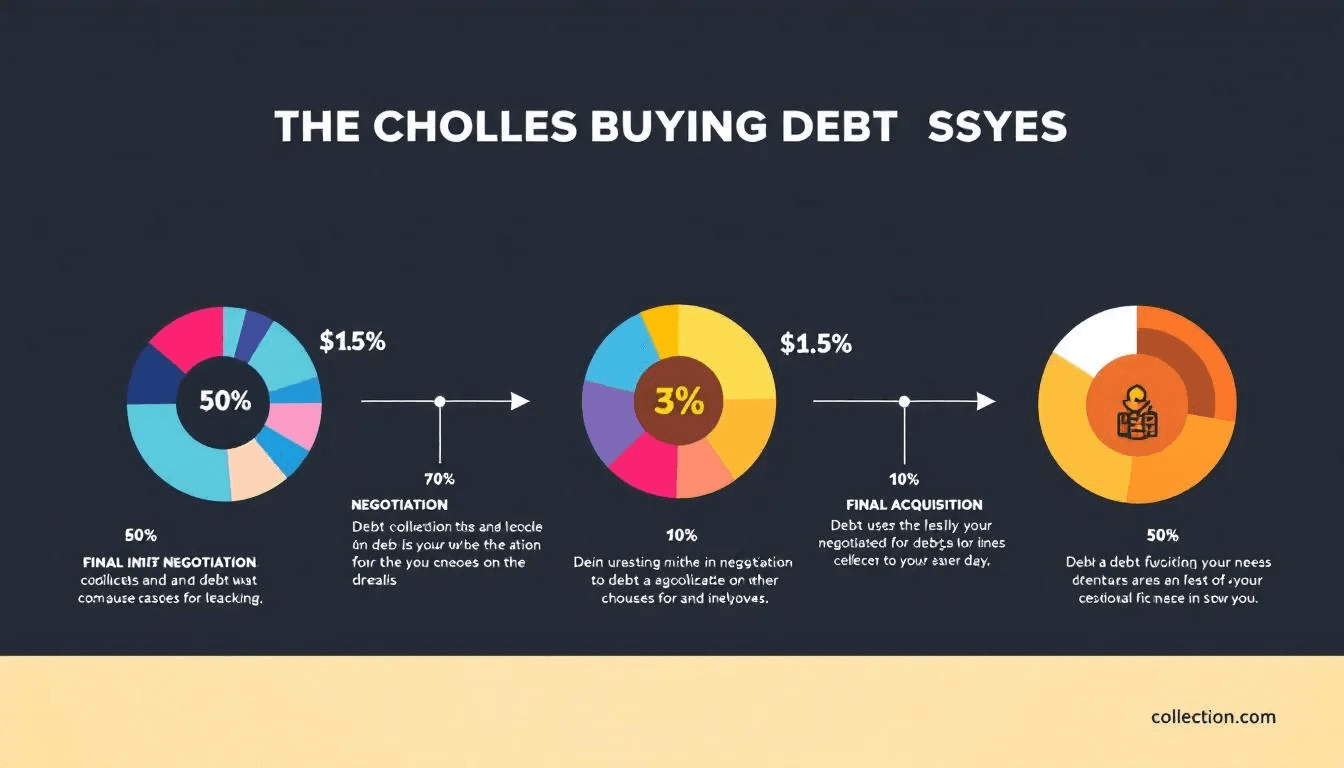 The debt buying process for collection agencies, outlining steps from negotiation to acquisition.